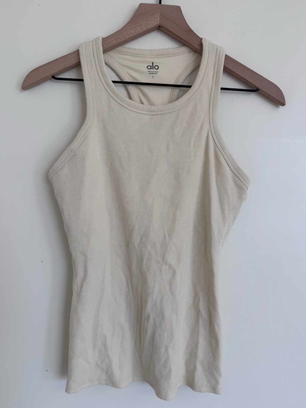 ALO Yoga Ribbed Cream Tank Top